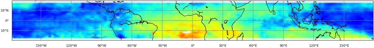 Sample image of the tropical tropospheric ozone column product